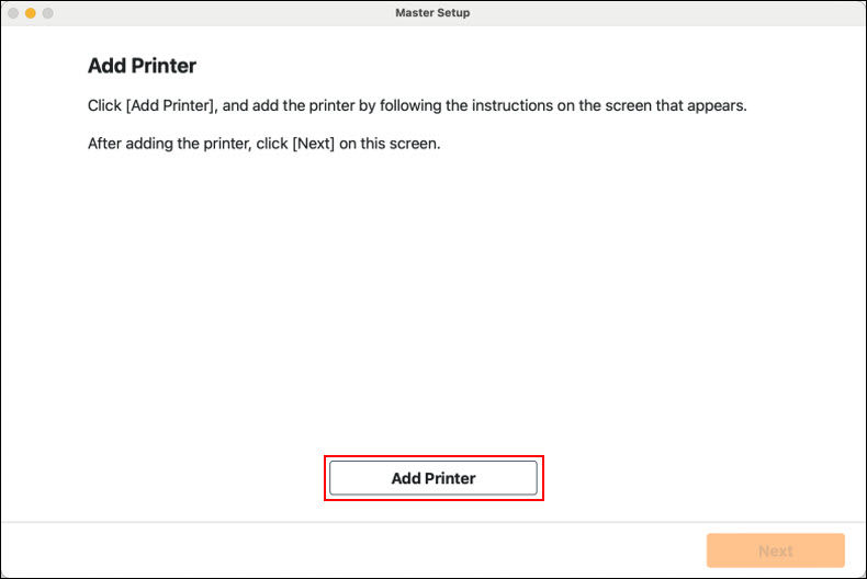 Click Add Printer (outlined in red)