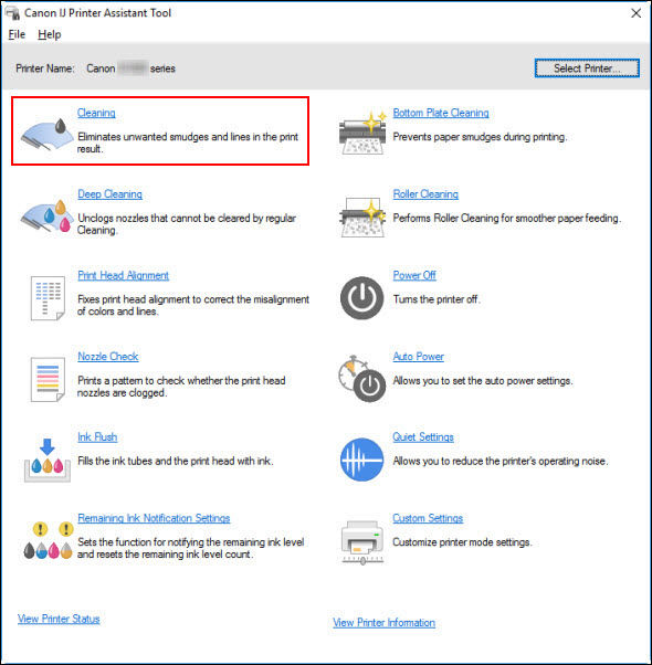 Cleaning the Print Head from a Windows PC - G2260 / G3260