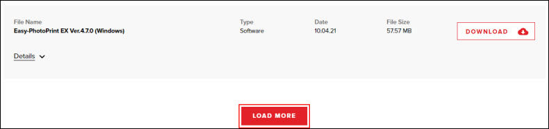 Figure: Load More button outlined in red