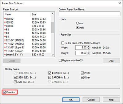Print to Oversized Paper Sizes (Windows) - TC-20 / TC-20M