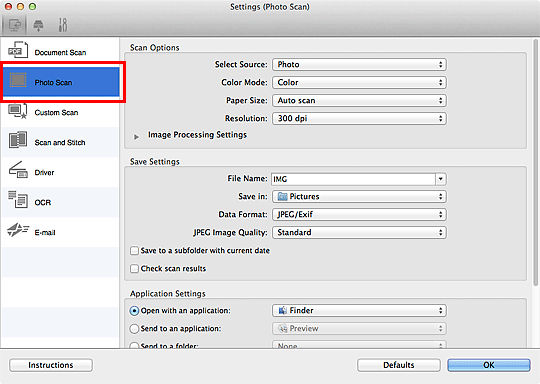 IJ Scan Utility (Mac) - Saving After Checking Scan Results