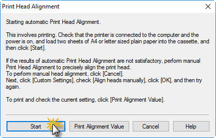 Aligning the Print Head Automatically from a Windows PC - TS9520 ...
