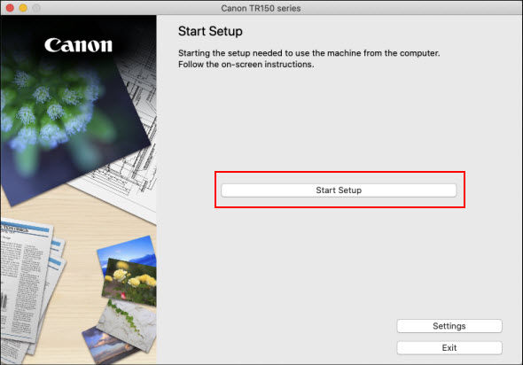 Click Start Setup (outlined in red)