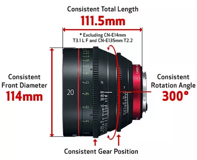 Side view of lens with detail