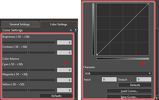 Professional Print & Layout - Color Settings Tab (Color Settings) (Windows)