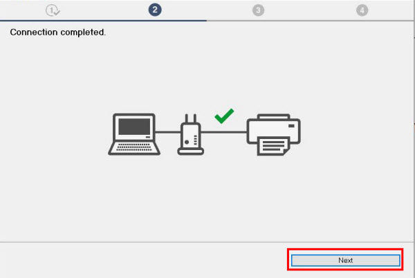 The connection is complete, select Next.