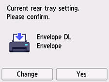 Make sure that the size and type of envelopes shown on the touch screen matches the size and type of envelopes loaded into the printer