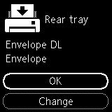 Make sure that the size and type of envelopes shown on the LCD matches the size and type of envelopes loaded into the printer