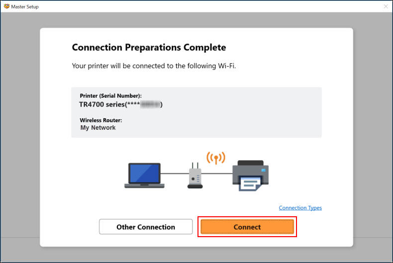 Click Connect (outlined in red) to proceed