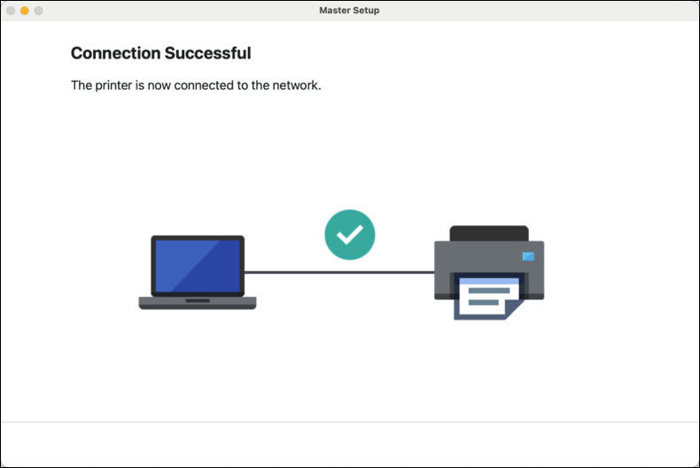 The printer is connected