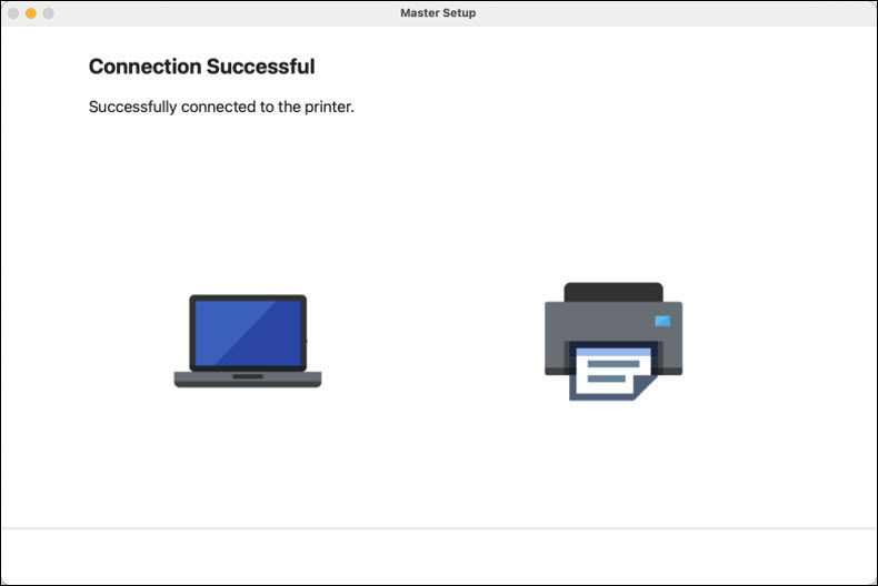 The printer is connected