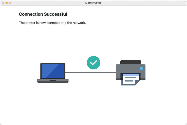 The printer is now connected to the network