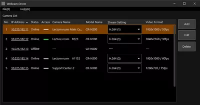 Camera Control Application Demo