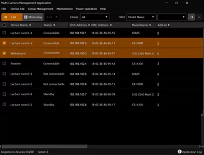 Camera Control Application Demo