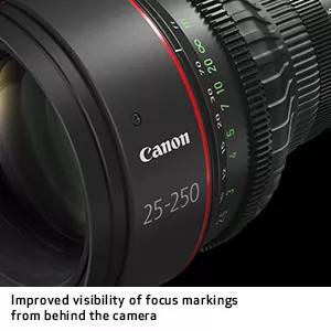Markings behind the Canon Cine Servo lens