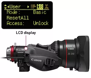 LCD display on the CINE-SERVO lens
