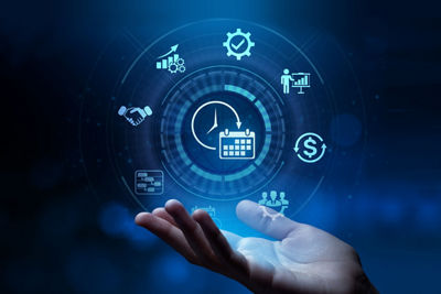 Wheel representing different aspects of digital journey