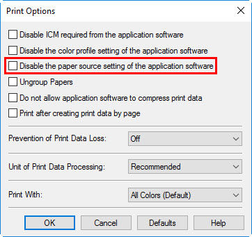 Plain Paper is Pulling from the Wrong Source (Windows) - G5020 / G6020