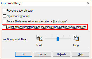 How to Toggle the Detect Paper Setting Mismatch Option from a Windows PC