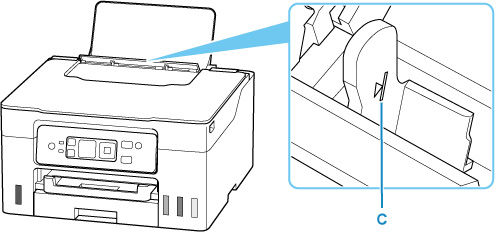 Do not load envelopes beyond the load limit mark (D)