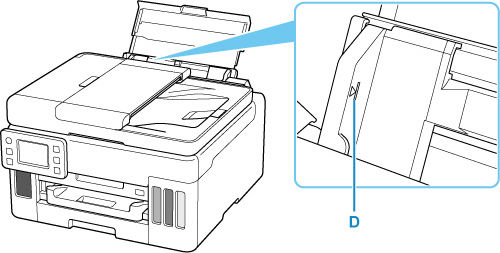 Don't load envelopes higher than the load limit mark (D)