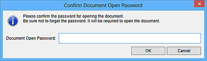 Set passwords for PDF files in My Image Garden