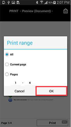 Print documents using the Canon PRINT Inkjet/SELPHY app - Android