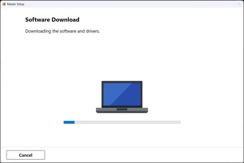 The software and drivers are being downloaded