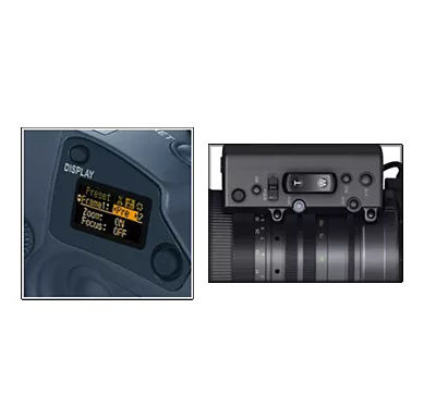 Lens LCD screen and control panel with zoom and preset settings