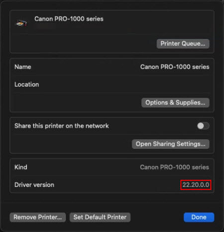 Wrong Driver Used When the Printer is Added in macOS 13 or Later
