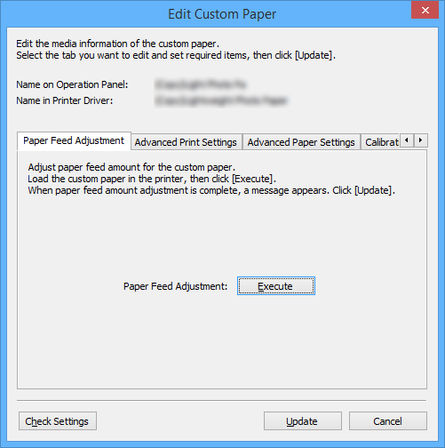 Editing Custom Paper