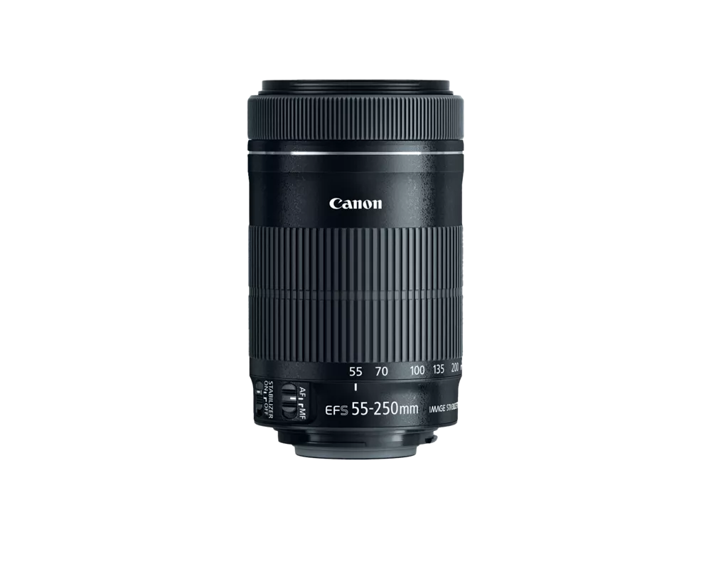 新しい季節 55-250mm EF-S Canon 4-5.6 フード付 IS レンズ(ズーム