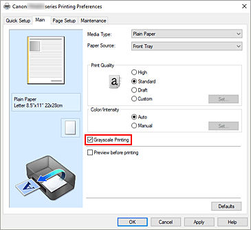 Print a Color Document in Monochrome (Windows) - TR4720 / TR4722