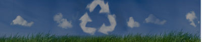 Photo of recycled logo outside