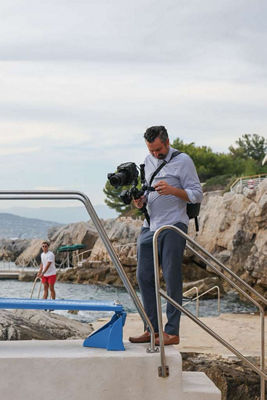 Lindsey Recording on a Boat