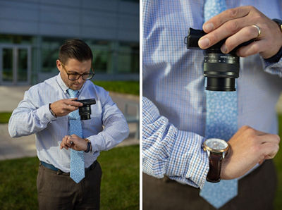 Man taking photo of his watch