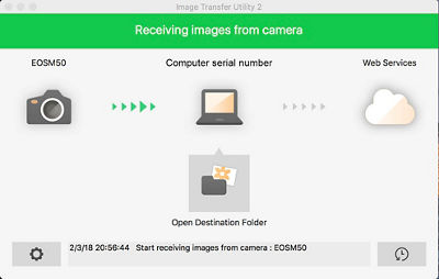 receiving images from camera screen