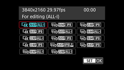 EOS R internal recordings