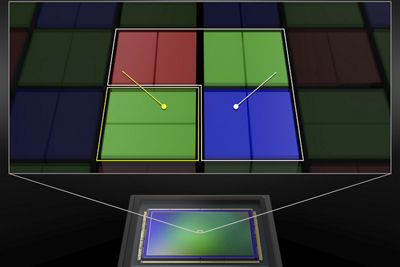 EOS R1 - Sensor with Colored Sections