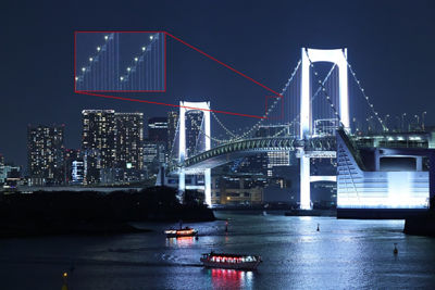 Bridge at Night with a City in the Background