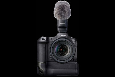 EOS R5 Mark II with Microphone and Battery Grip Accessories