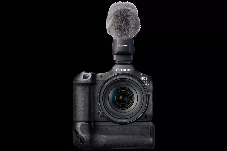 EOS R5 Mark II with Microphone and Battery Grip Accessories