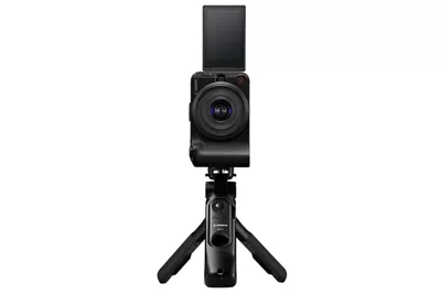 EOS R50 V - Front Vertical View on a Tripod