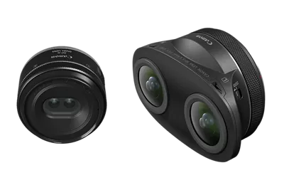 RF-S3.9mm F3.5 STM DUAL FISHEYE lens and the RF-S7.8mm F4 STM DUAL lens next to each other