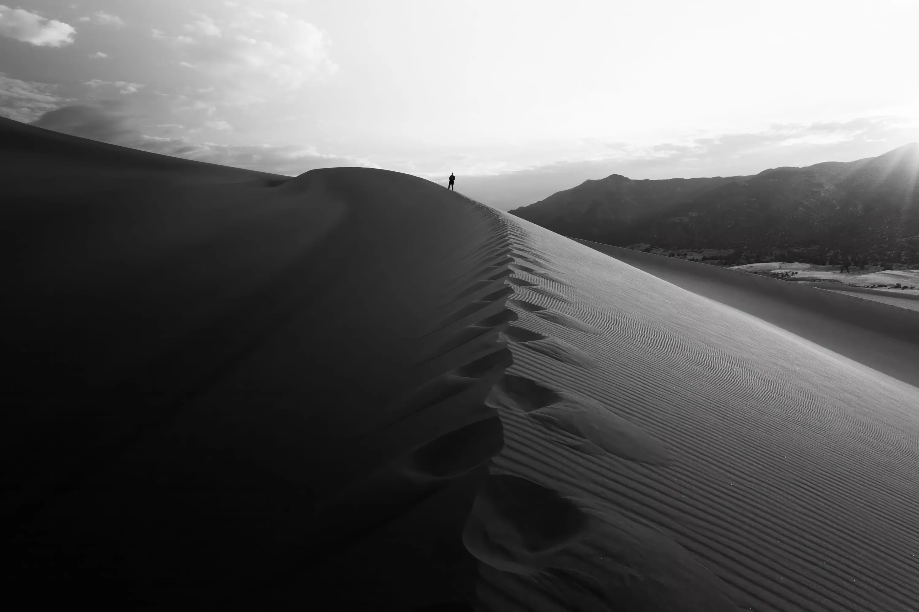 Sand Hills in Desert - Monochrome