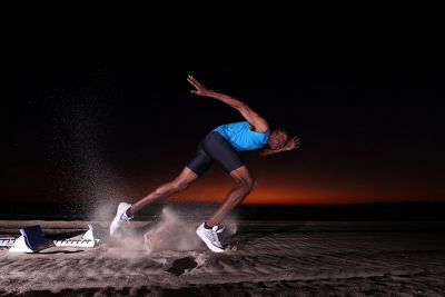 Close up of runner in action