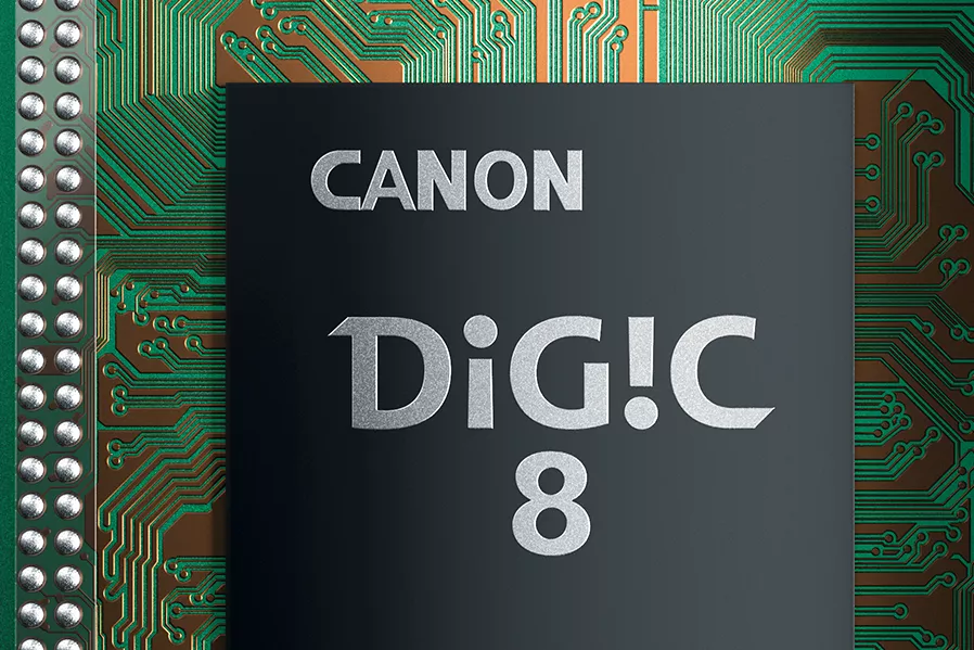 Photo of the DIGIC 8 image processor.