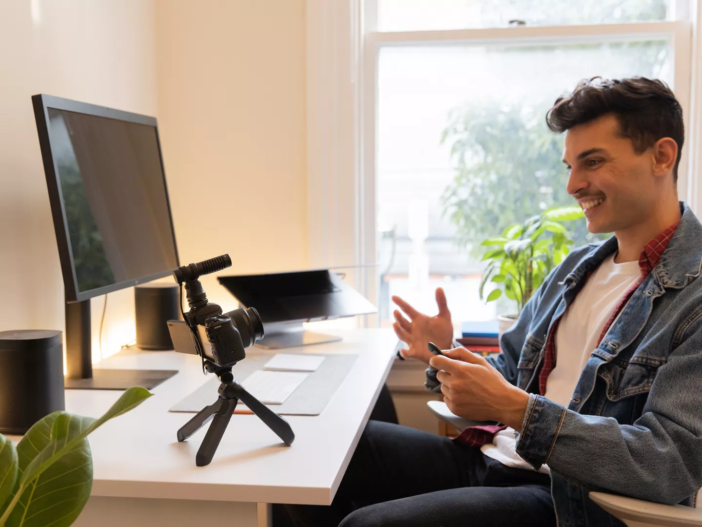 Man holding remote control