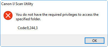Canon U Scan Utility error