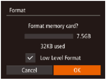 Formatting the card on the PowerShot G16